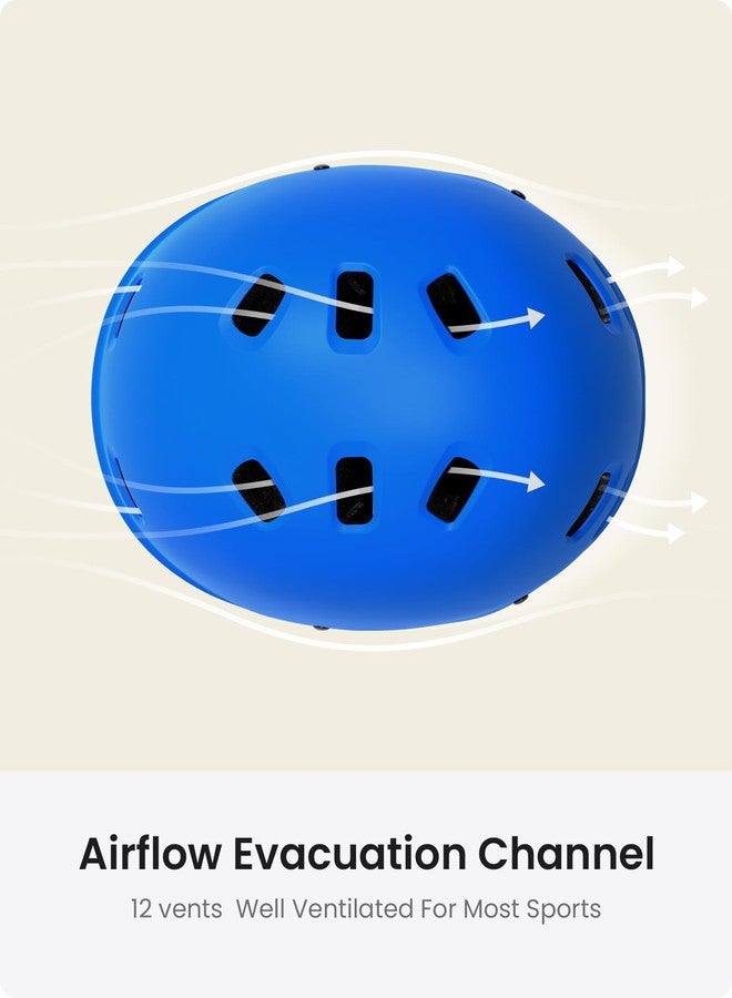 OutdoorMaster Skateboard Cycling Helmet - Two Removable Liners Ventilation Multi-Sport Scooter Roller Skate Inline Skating for Kids, Youth & Adults - XS - Deep Blue - Image 4